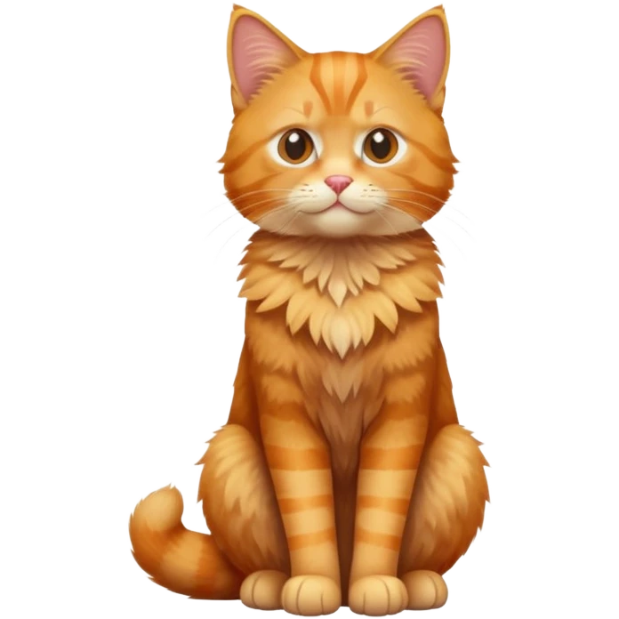 full body orange tabby cat sitting upright emoji