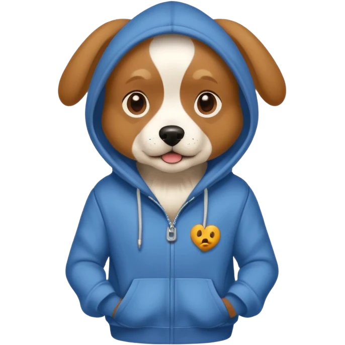 Dog wearing hoodie emoji
