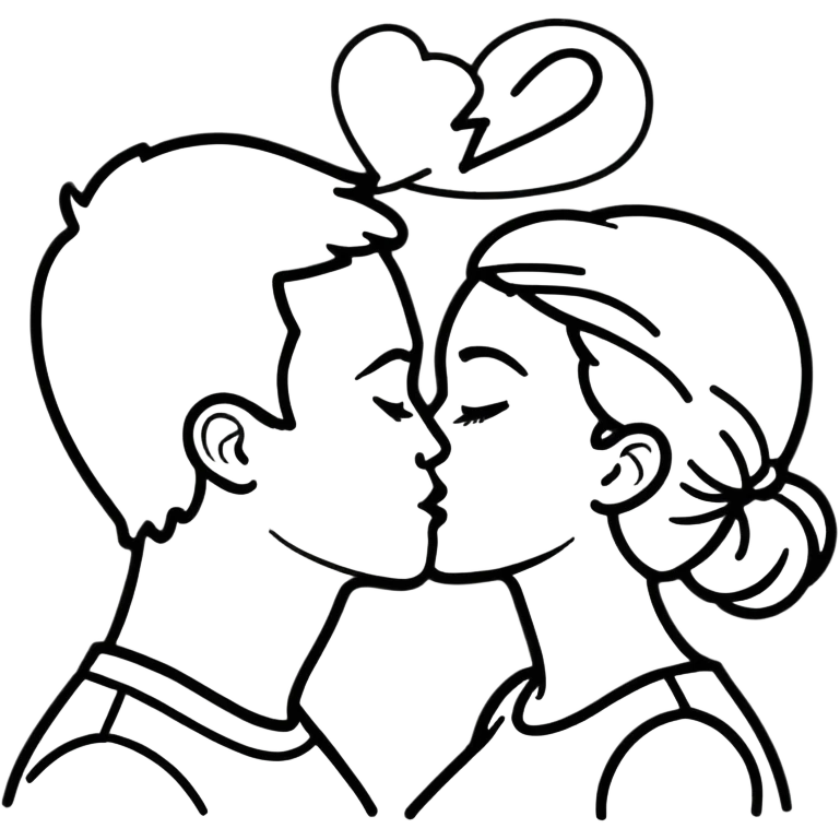 Black couple kissing  emoji