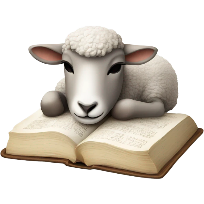 lamb sleeping with bible emoji