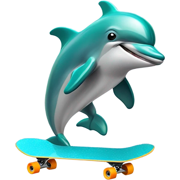 Dolphins skateboarding emoji