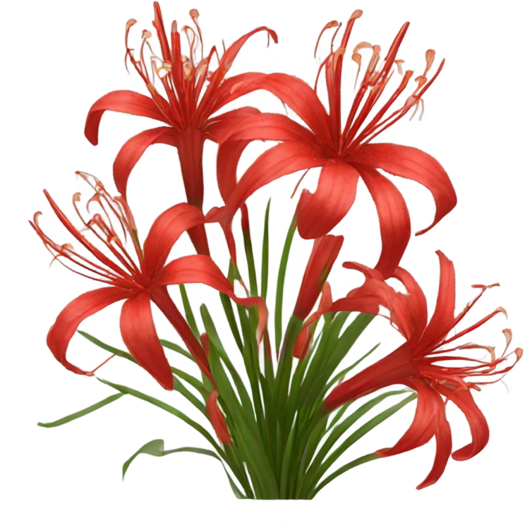 bouquet of red spider lilies emoji
