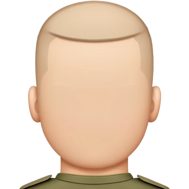 rear view of military soldier's head with crew cut emoji