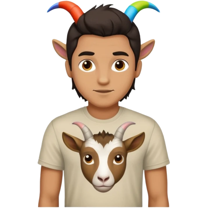 Heartless redneck man dark way hair & goat tee emoji