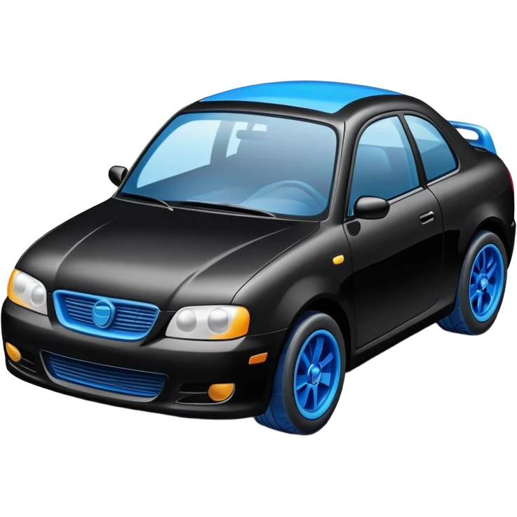 Black car with blue shoes  emoji