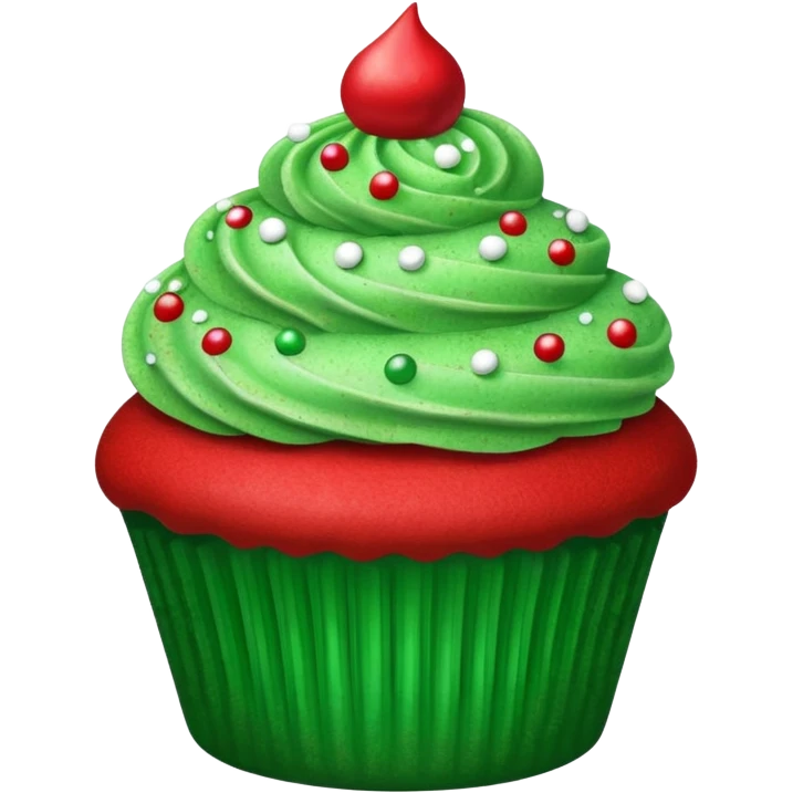 glitter red and green cupcake emoji