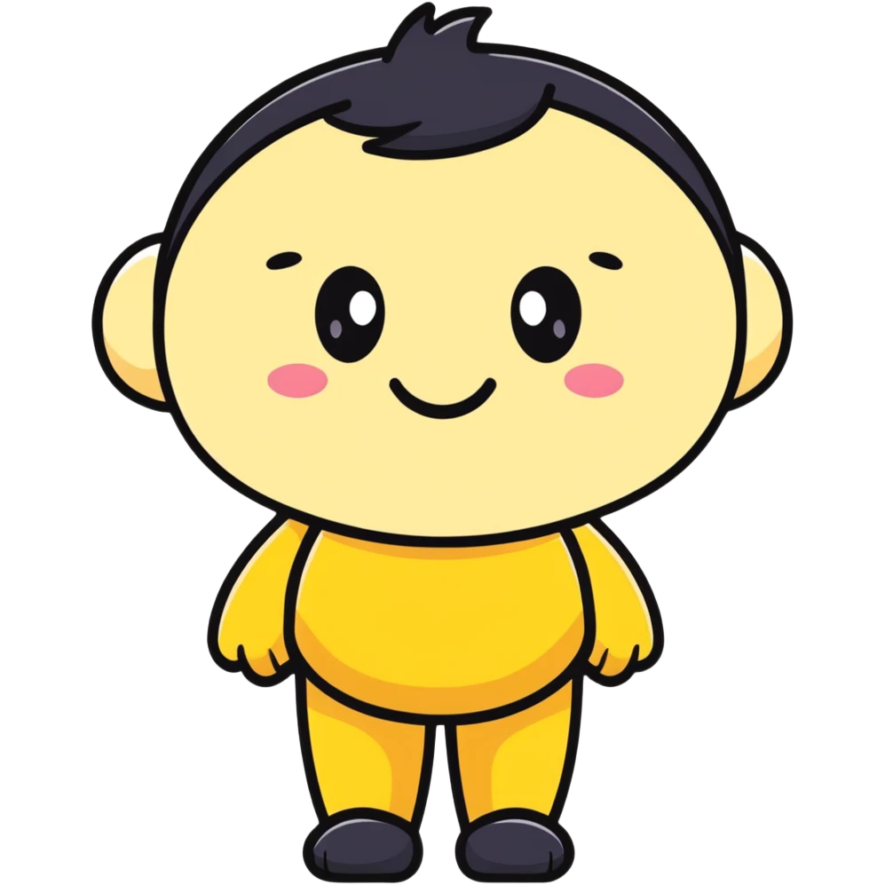 simple embarrassed white smiley with black hair emoji