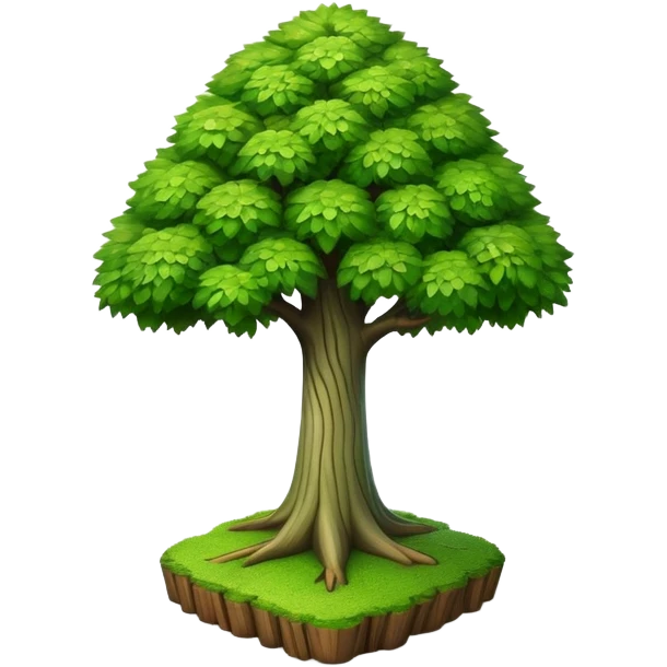 generate realistic detailed tree in 3d style green color emoji