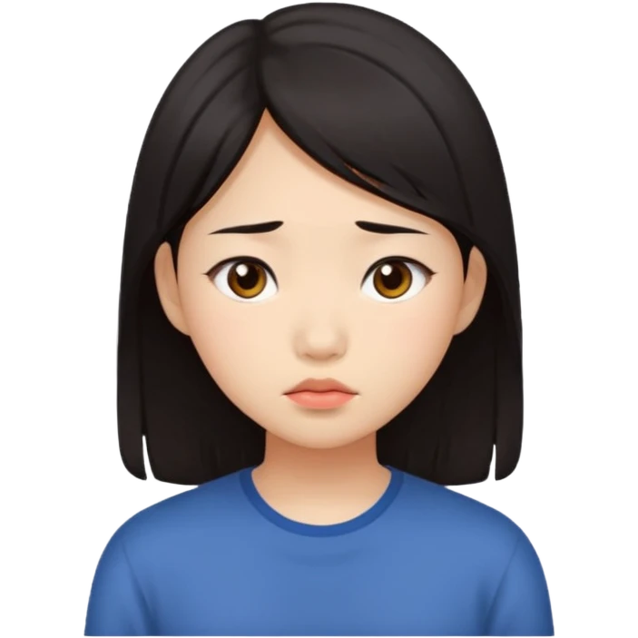 asian girl tired face emoji