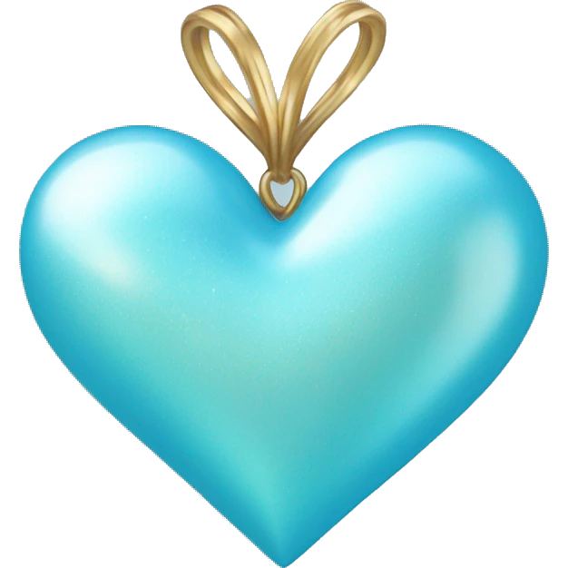 delicate light blue heart with shimmery shine, voluminous and round emoji