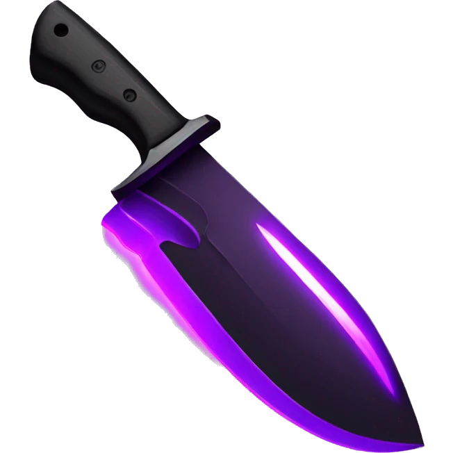 A black knife glowing purple emoji