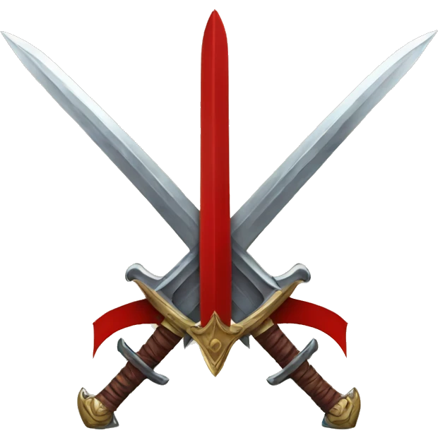Red Crossed swords up emoji
