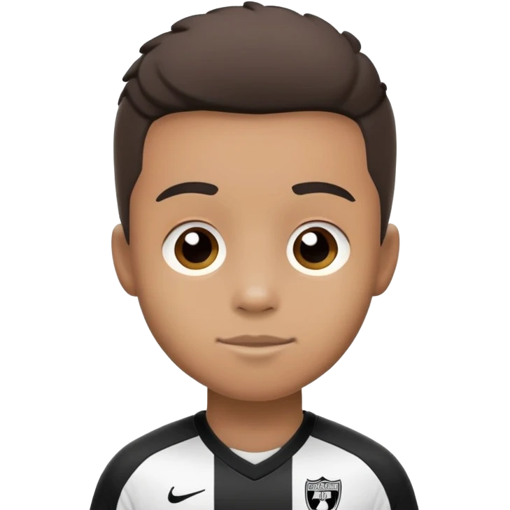Cute cartoon soccer player wearing Angers SCO black and white jersey emoji