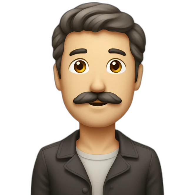Homme avec une petite moustache rectangulaire emoji