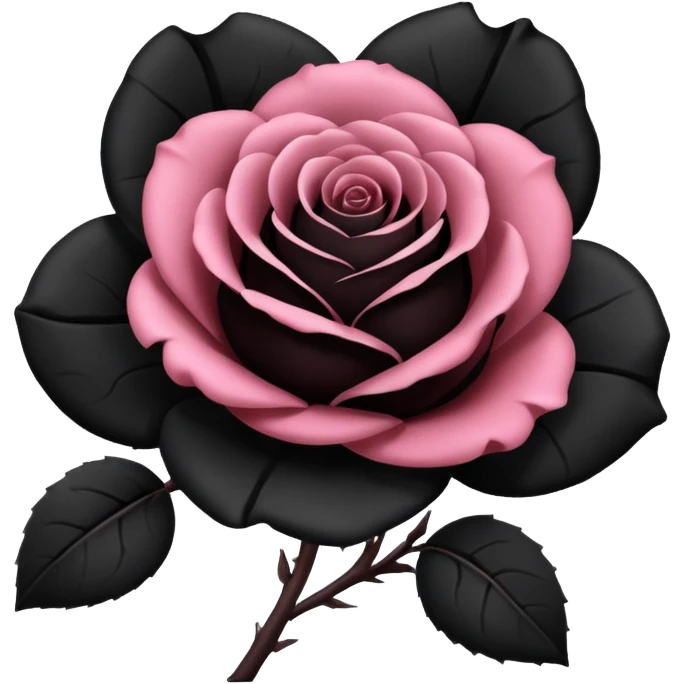 black rose, without green leaves, just flower emoji