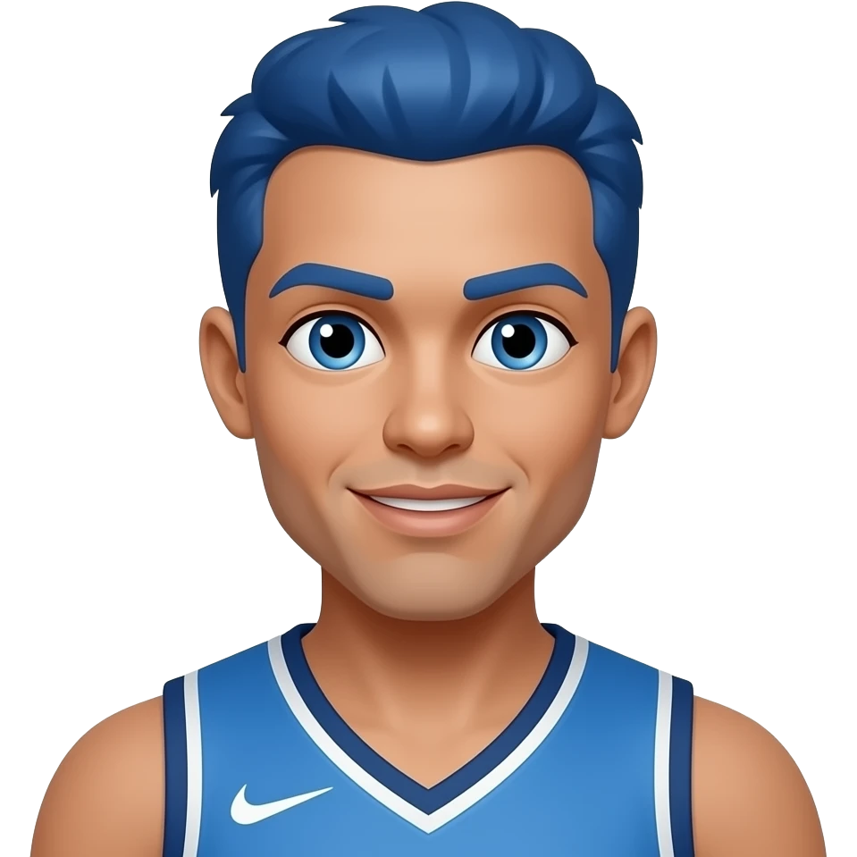 blue hairs basket ball player emoji