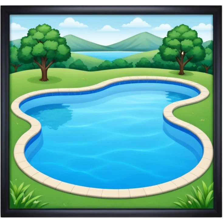 piscina con paisaje emoji
