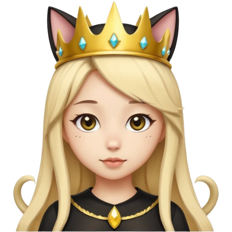queen black cat kawaii girl emoji