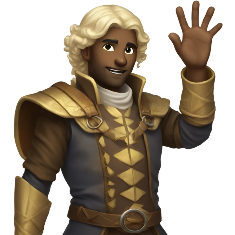 Fantasty dnd character raising their hand emoji
