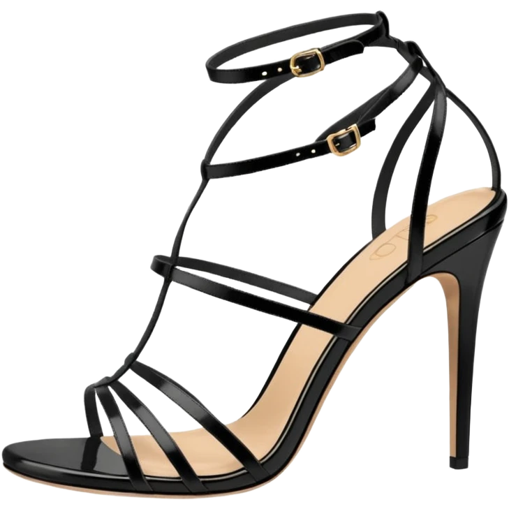 open toe black high heels open sandals emoji