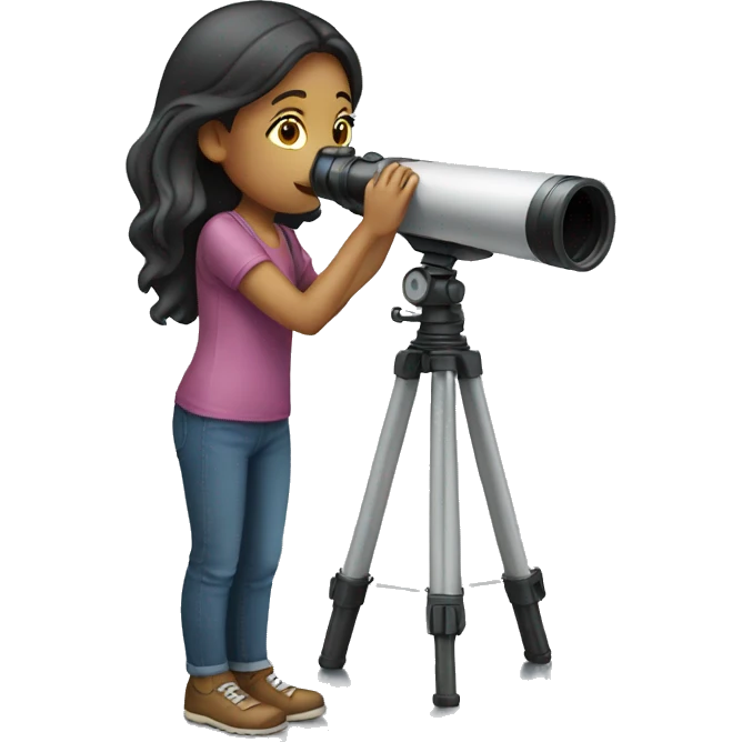 girl using telescope emoji