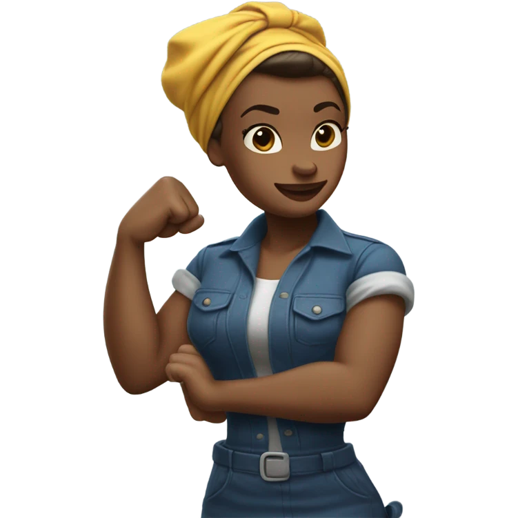 white skin Rosie the Riveter shows biceps  emoji