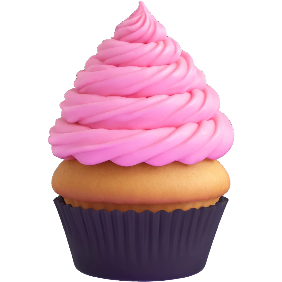 cupcake with pink icing emoji
