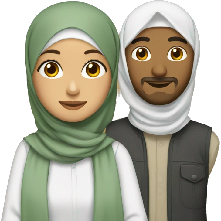 Hijabi girl with a man emoji