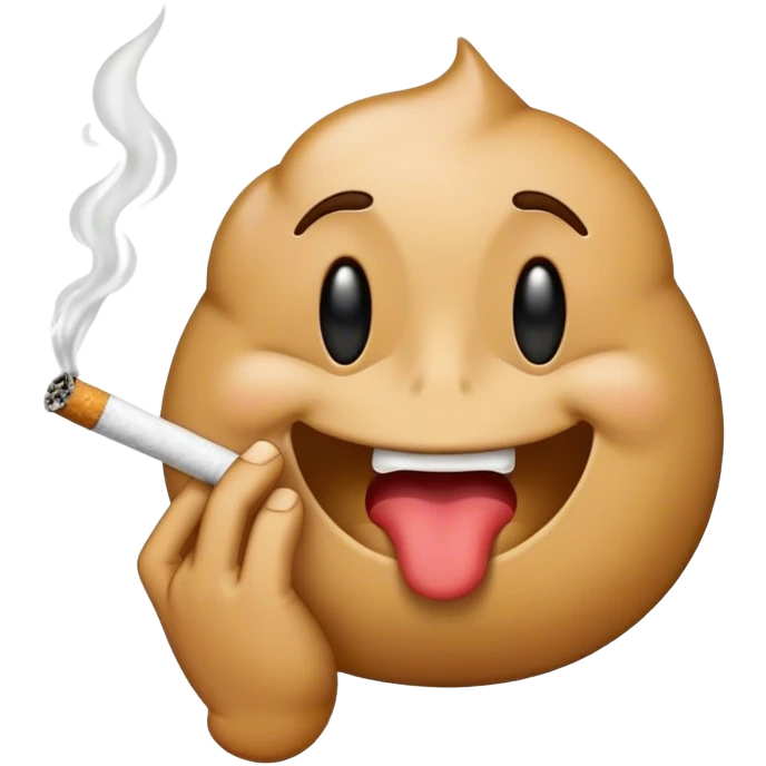 A puke emoji holding a cigarette emoji