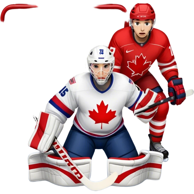 USA hockey scoring on Canada goalie  emoji
