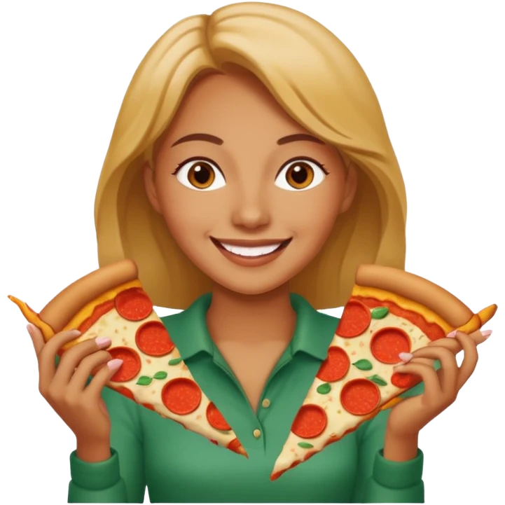 woman who eat pizza
 emoji