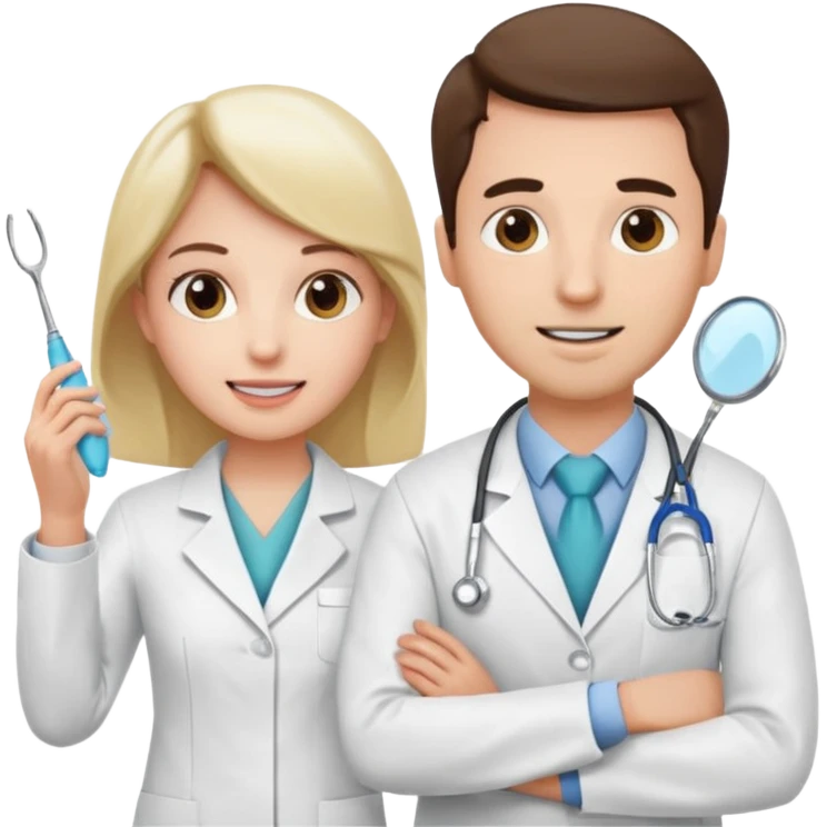 Odontólogos hombre y mujer  emoji