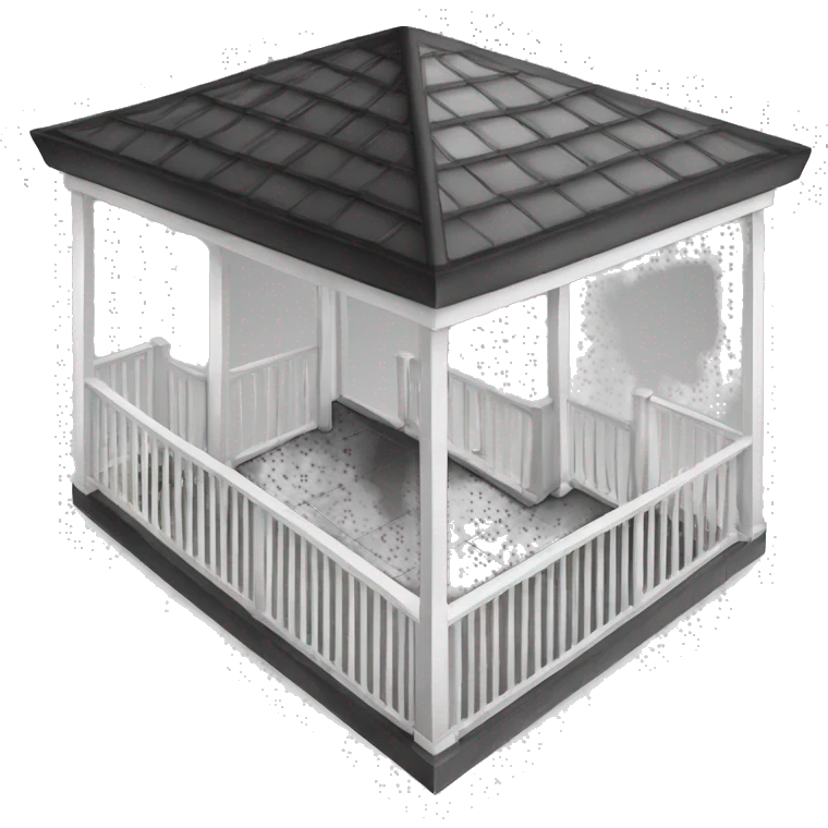 create an emoji in black and white representing a veranda(Balcony) with a glass fence. Make it plain and simple without much detail. emoji