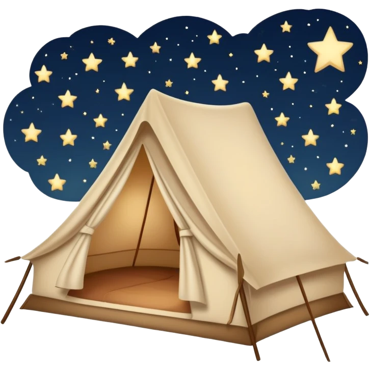 tent with stars above, sleepover vibe emoji
