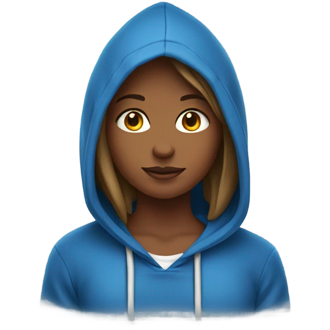 Girl with football and blue hoodie emoji