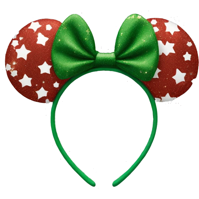 disneyworld minnie ears with christmas color emoji