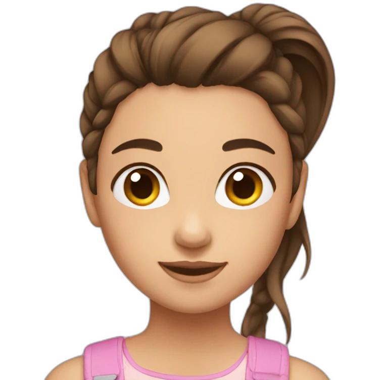 Girl with brown hair in a ponytail emoji