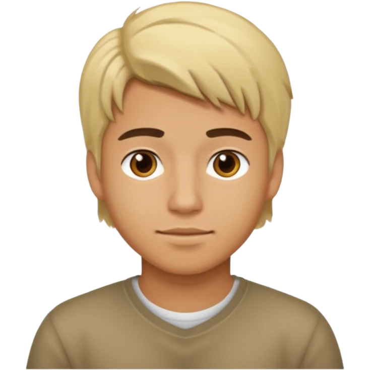 Chico joven latino, piel morena, pelo rubio emoji