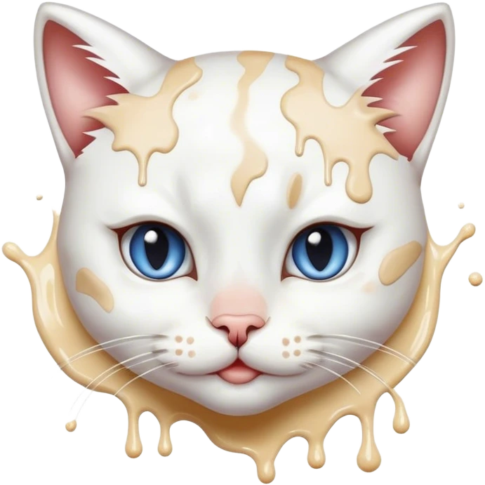 Girl cat with milk splatter on face emoji