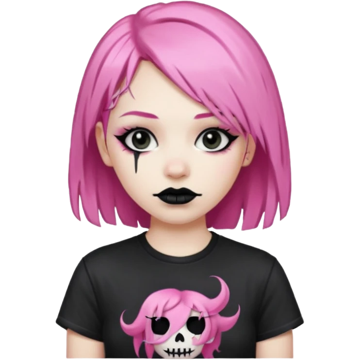 pink haired metalhead emoji