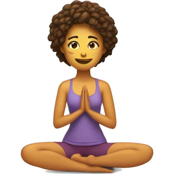 Chica haciendo yoga emoji