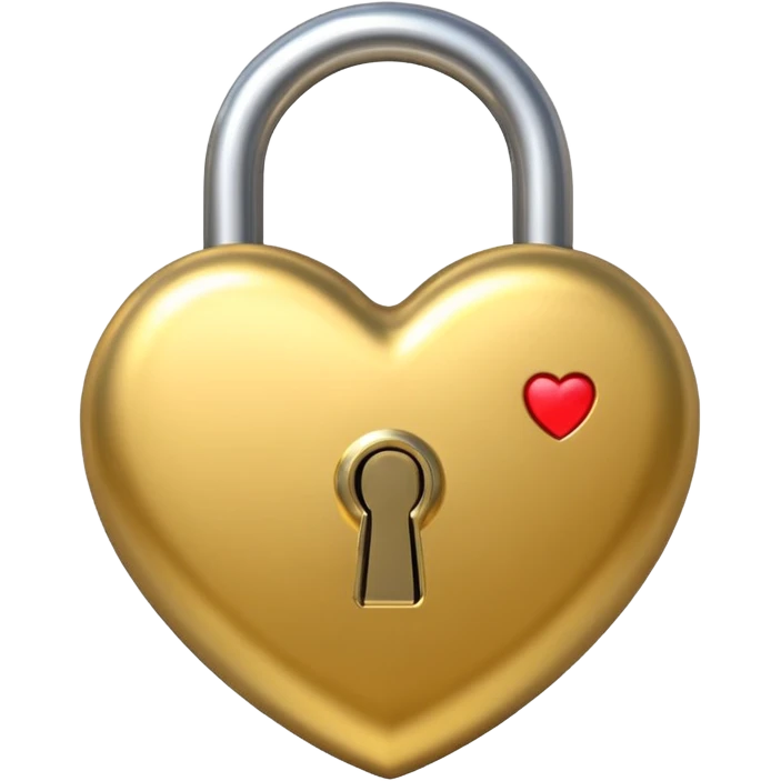 basic gold heart lock emoji