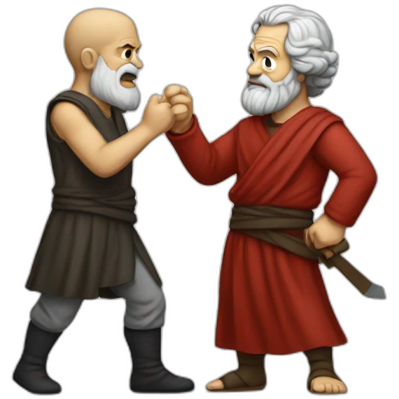 Aristotle fight with Marx emoji