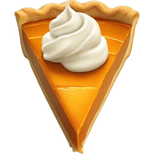 Slice of pumpkin pie with cream emoji