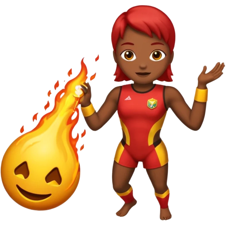 Um Android comendo uma maçã emoji