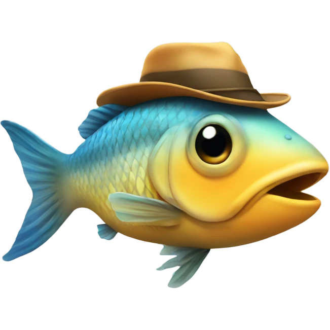 Fish with a hat emoji
