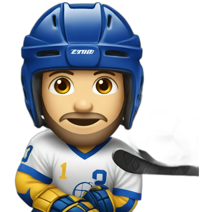 Hockey with soccer emoji
