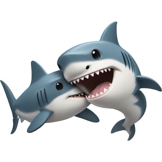 shark holding hands with a puppy emoji