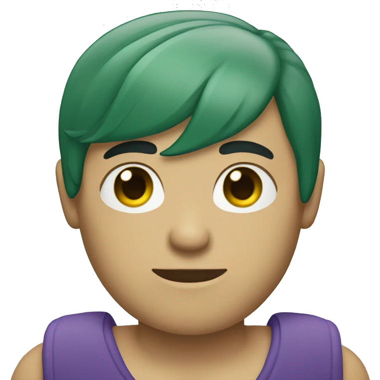 transgender masc with green hair and beard emoji