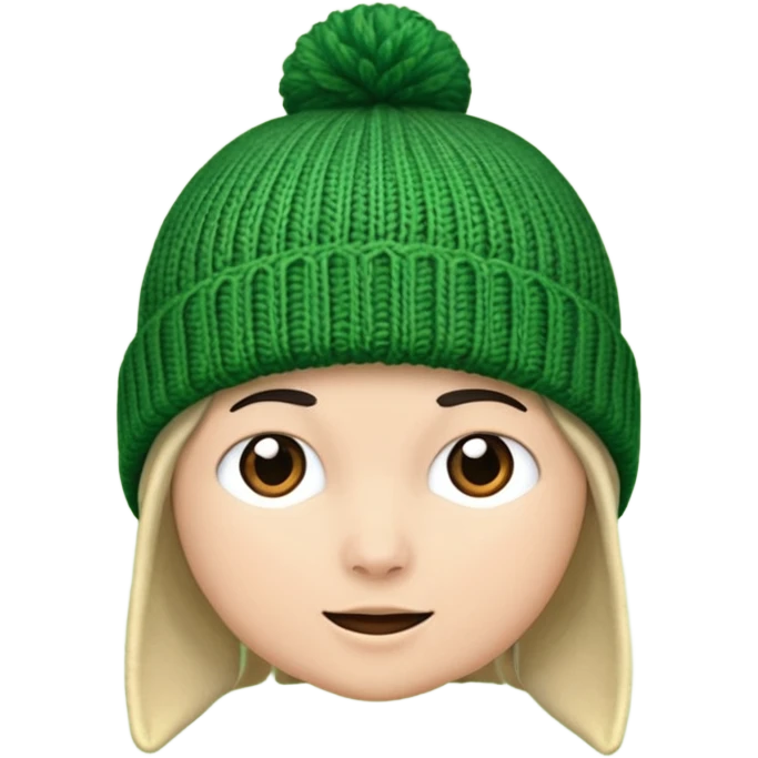 a green beanie emoji